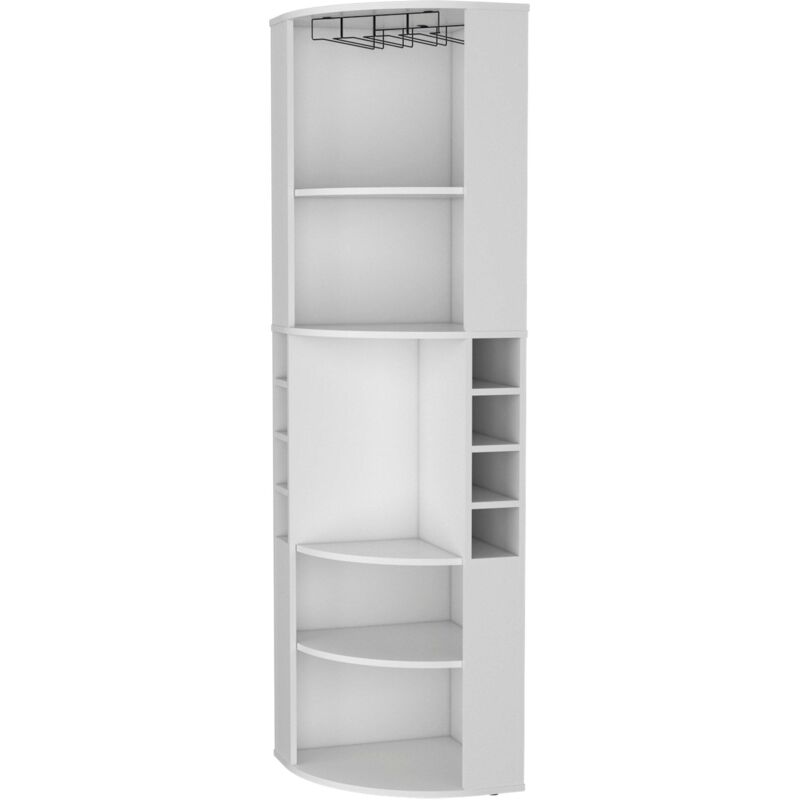 Meuble bar d’angle SO-HI avec porte-bouteilles et porte-gobelets