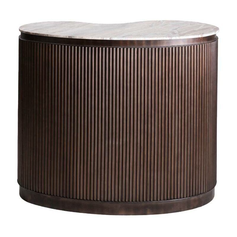 Meuble bar haricot en marbre et métal Orlando