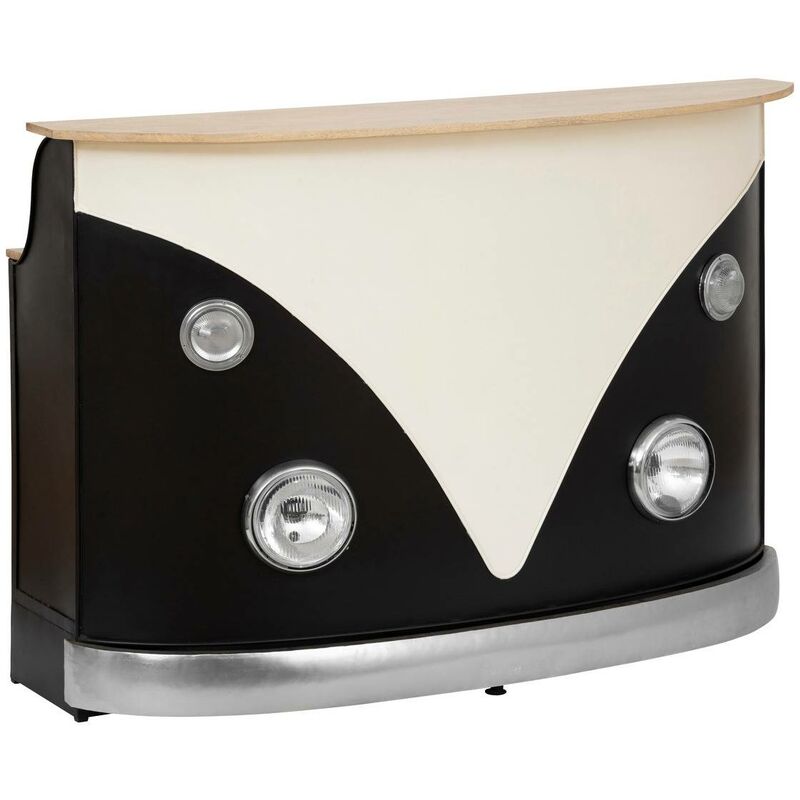 Atmosphera - Meuble bar Gaston 152x106,5cm noir et blanc créateur d'intérieur