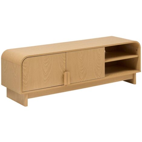 Meuble bas 2 portes 1 étagères Lee beige 140x40cm - Atmosphera créateur d'intérieur