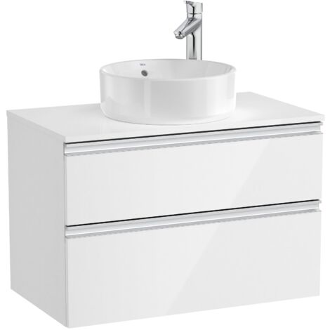 Meuble bas 2 tiroirs pour vasque centrale THE GAP - ROCA Couleur : Blanc brillant - Dimensions : 805x460x537 mm