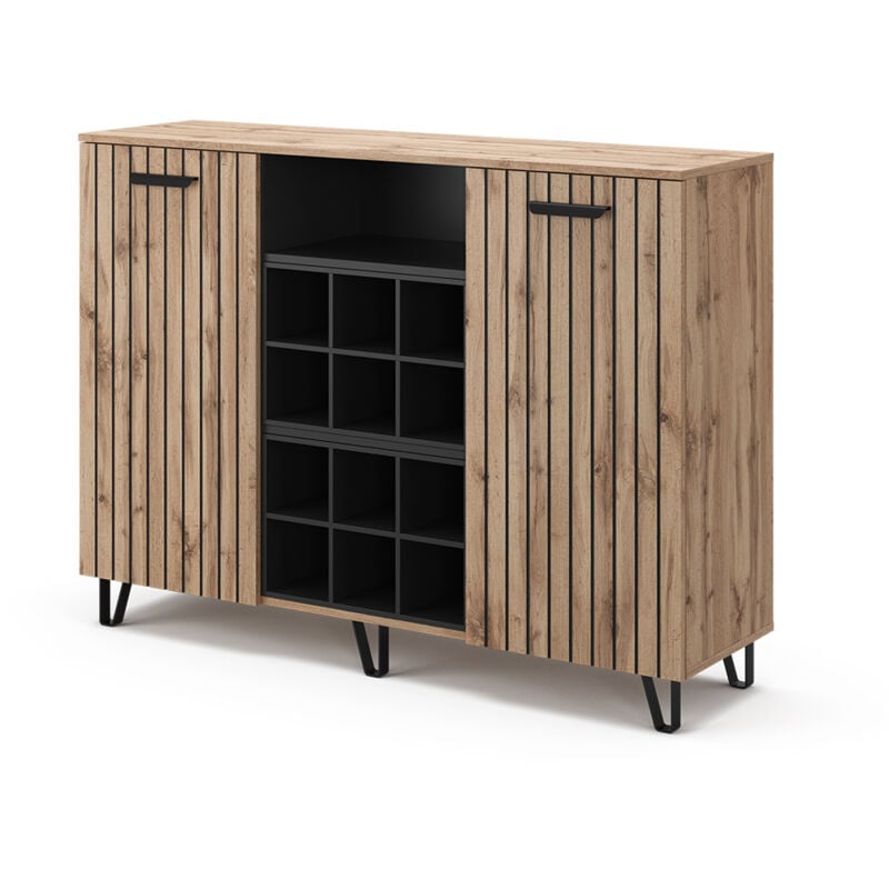 Vicco - Commode Amber, Marron, 133.6 x 100 cm avec 2 portes