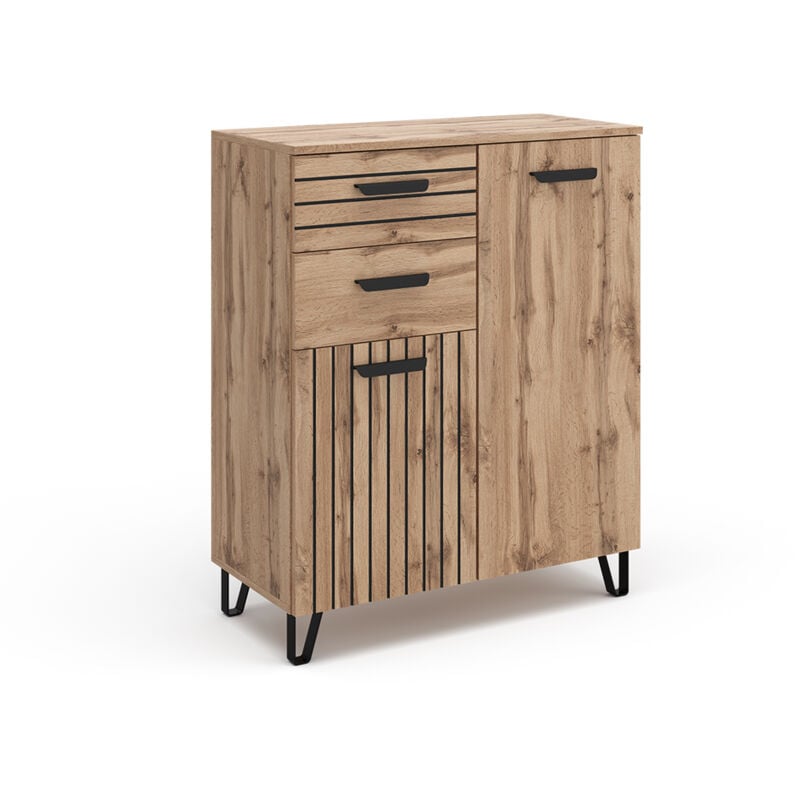 Vicco - Commode avec tiroirs Amber, Marron, 80.1 x 100 cm