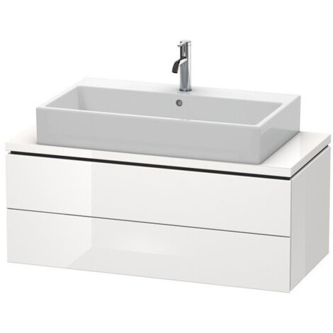 Meuble bas console L-CUBE 400x1020x477mm blanc brillant