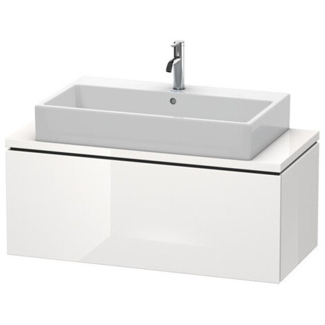 Meuble bas console L-CUBE 400x1020x477mm blanc mat