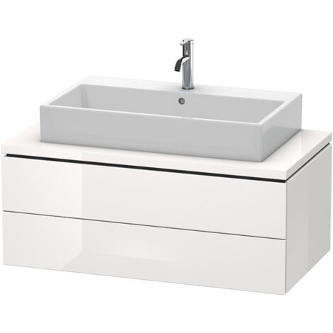 Meuble bas console L-CUBE 400x1020x547mm blanc brillant lack
