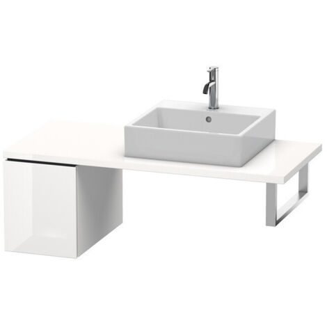 Meuble bas console L-CUBE 400x320x547mm blanc brillant