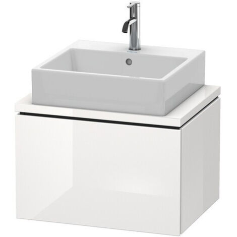 Meuble bas console L-CUBE 400x620x477mm blanc brillant