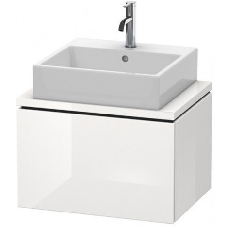 Meuble bas console L-CUBE 400x620x477mm flanelle gris satin
