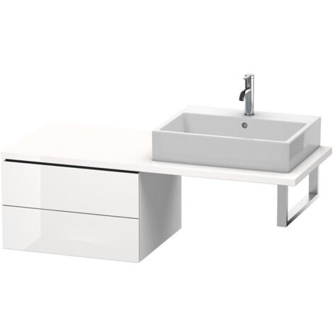 Meuble bas console L-CUBE 400x620x547mm blanc brillant