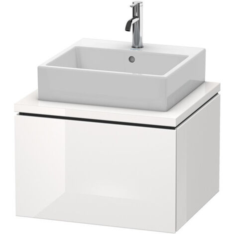 Meuble bas console L-CUBE 400x620x547mm blanc brillant lack
