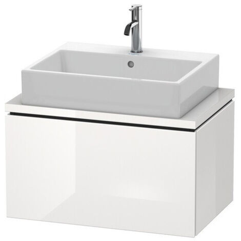 Meuble bas console L-CUBE 400x720x477mm blanc brillant lack