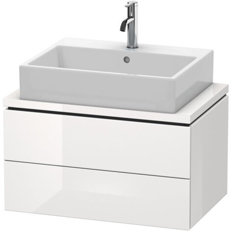 Meuble bas console L-CUBE 400x720x477mm blanc brillant lack