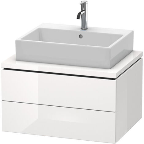 Meuble bas console L-CUBE 400x720x547mm blanc brillant