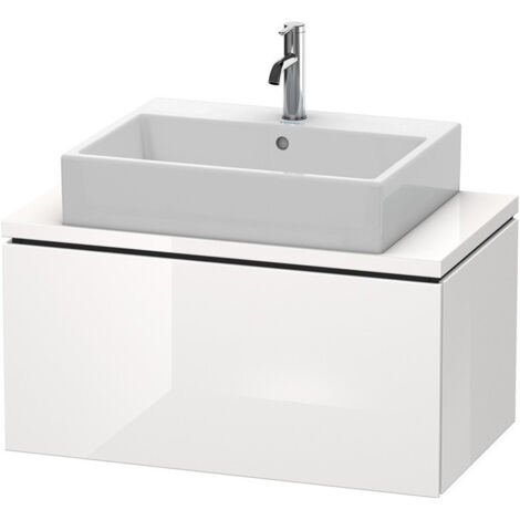 Meuble bas console L-CUBE 400x820x477mm blanc brillant