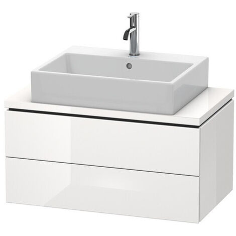 Meuble bas console L-CUBE 400x820x477mm blanc brillant