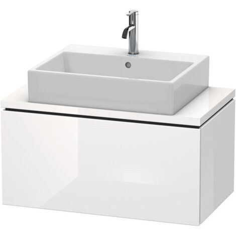 Meuble bas console L-CUBE 400x820x477mm blanc brillant lack