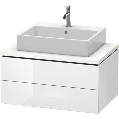 Meuble bas console L-CUBE 400x820x547mm blanc brillant lack