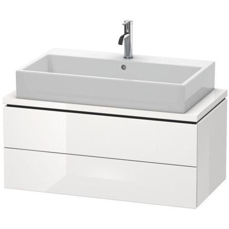 Meuble bas console L-CUBE 400x920x477mm blanc mat
