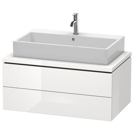 Meuble bas console L-CUBE 400x920x547mm blanc brillant