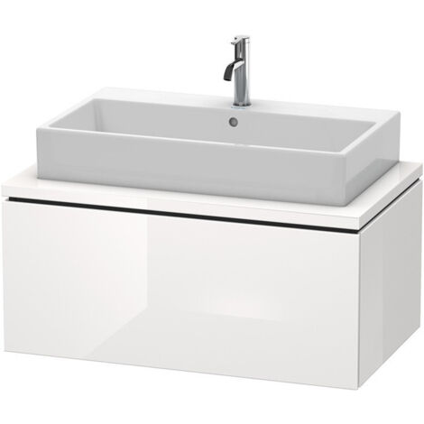 Meuble bas console L-CUBE 400x920x547mm blanc brillant
