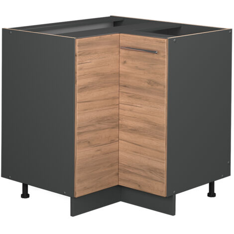 Meuble bas d'angle Fame-Line 80,5cm chêne/anthracite Vicco