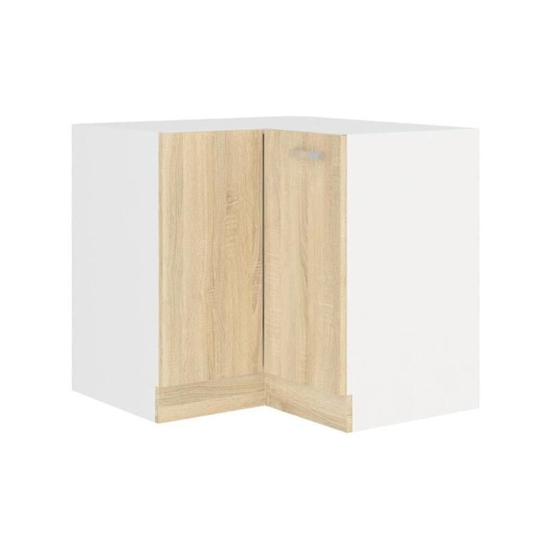 Sara Meuble bas d'angle - Décor chene sonoma - L83xL83xP48xH82cm - Plan de travail non inclus
