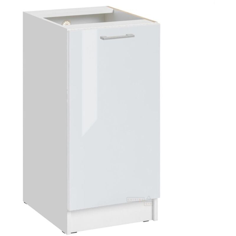 Meuble bas de cuisine Eco Blanc Brillant 1 porte L 40 cm