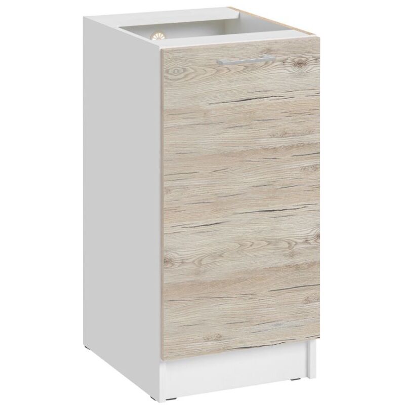 Meuble bas de cuisine Eco Noyer Blanchi 1 porte l 40 cm