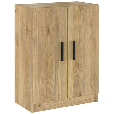 Meuble bas de cuisine avec 2 portes coloris chêne Mauvella - Longueur 60 x profondeur 34 x hauteur 80 cm