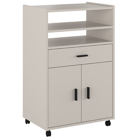 Meuble bas de cuisine avec 2 portes et 1 tiroir coloris beige - Longueur 59 x profondeur 39,60 x hauteur 92 cm
