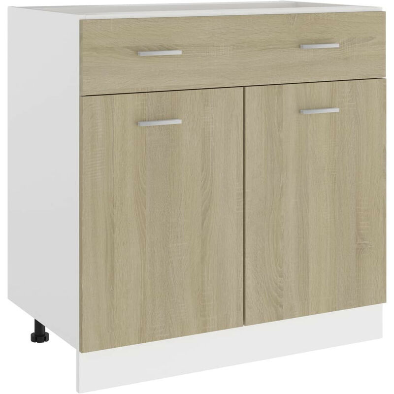 Les Tendances - Meuble bas de cuisine Chêne sonoma 80x46x81,5 cm