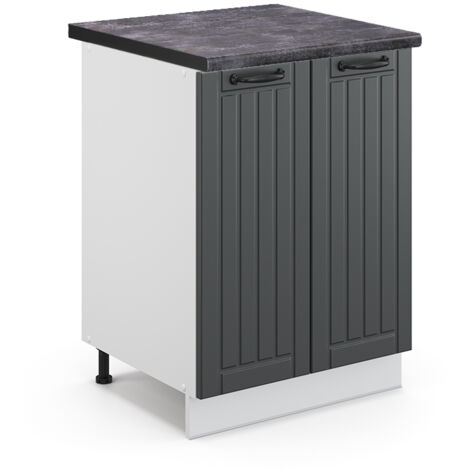 Meuble bas de cuisine Fame-Line, Anthracite campagne, 60 cm , PT Anthracite, Vicco