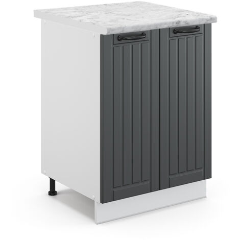 Meuble bas de cuisine Fame-Line, Anthracite campagne, 60 cm , PT Marbre, Vicco