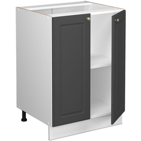Meuble bas de cuisine Fame-Line, Anthracite-or, 60 cm , PT Chêne, Vicco