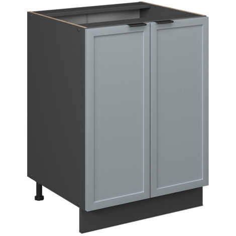 Meuble bas de cuisine Fame-Line, Bleu clair-gris, 60 cm sans plan de travail, Vicco