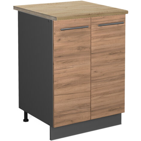 Meuble bas de cuisine Fame-Line, Chêne de force doré, 60 cm , PT Chêne, Vicco