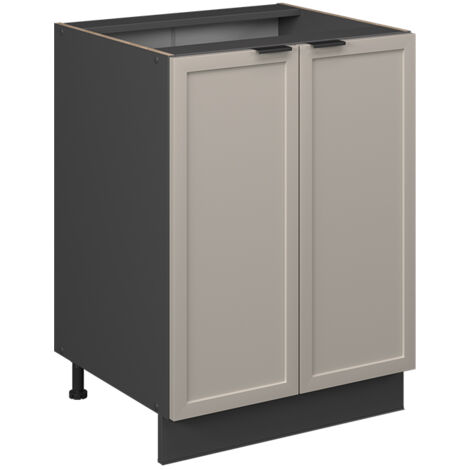 Meuble bas de cuisine Fame-Line, GrisBeige, 60 cm sans plan de travail, Vicco