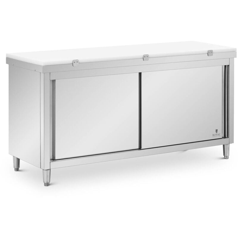 Royal Catering - Meuble bas de cuisine Inox 180x60 cm 500kg Planche à découper Caisson de cuisine