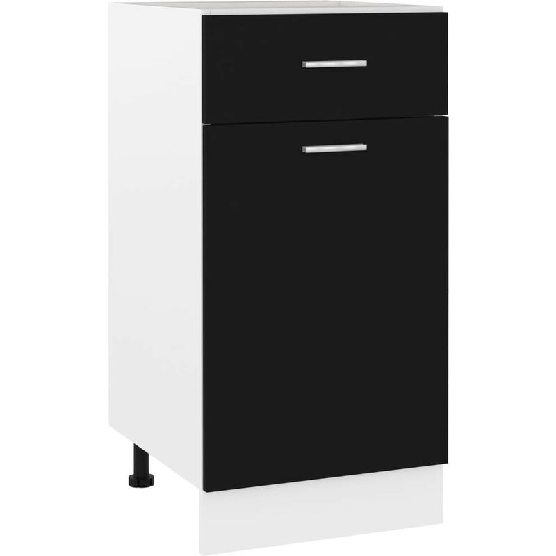 Les Tendances – Meuble bas de cuisine noir 40x46x81,5 cm – Matériau aggloméré durable – 2 étagères et 1 tiroir – Facile à assembler et à nettoyer Les Tendances – Meuble bas de cuisine noir 40x46x81,5 cm – Matériau aggloméré durable – 2 étagères et 1 tiroir – Facile à assembler et à nettoyer