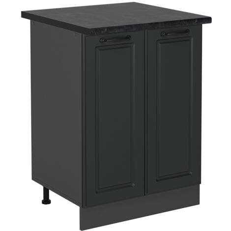 Meuble bas de cuisine R-Line, Anthracite campagne, 60cm, PT Anthracite, Vicco