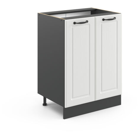 Meuble bas de cuisine R-Line, Blanc campagne, 60 cm sans plan de travail, Vicco