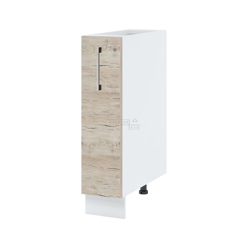 Cuisineandcie - Meuble bas de cuisine - range épice L 20 cm - Noyer blanchi.