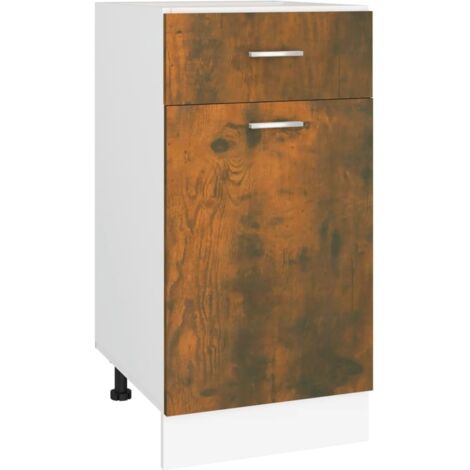 Meuble Bas de Cuisine Rangement,Armoire de plancher à tiroir Chêne fumé 40x46x81,5 cm Bois -13894