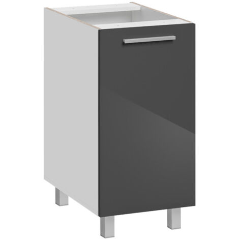 Meuble bas de cuisine Salma - Gris graphite/Blanc - L 40 x H 81 cm - Livraison gratuite