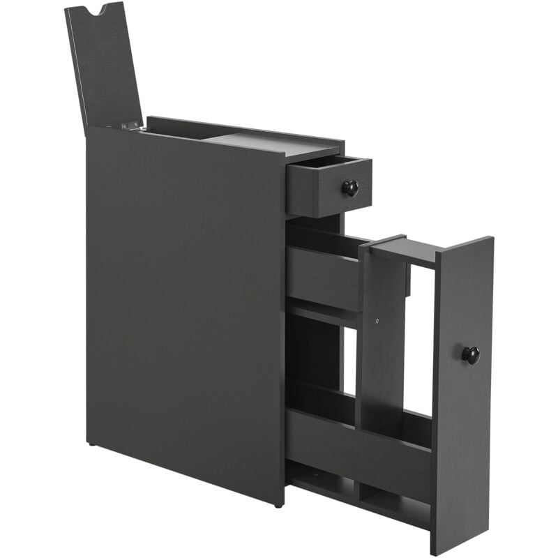 Helloshop26 - Meuble bas de salle de bain à 2 tiroirs 58 x 16 x 48 cm gris foncé