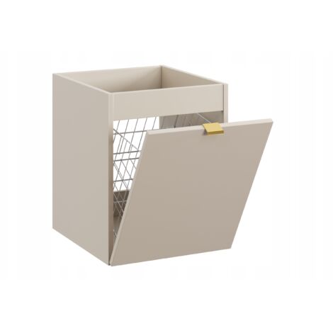 Meuble bas de salle de bain suspendu avec panier à linge DALIA cachemire 40 cm