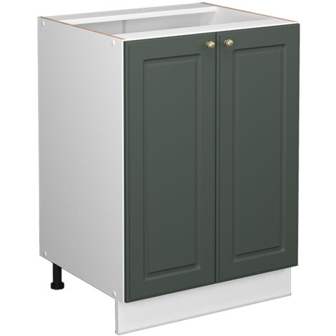 Meuble bas Fame-Line 60 cm blanc/vert style rustique Vicco