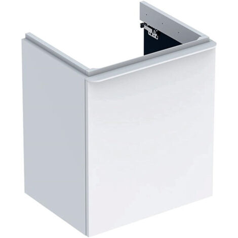 Meuble bas Geberit Smyle Square pour lavabo,avec une porte: Largeur 53.6cm, Hauteur 61.7cm, Profondeur 43.3cm, blanc / laqué très brillant, blanc alpin / thermopoudré mat, Largeur de lavabo:55cm, Char