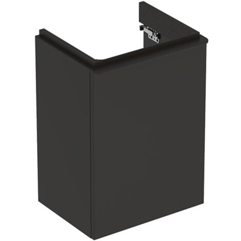 Meuble bas Geberit Smyle Square pour lave-mains,avec une porte: Largeur 44.2cm, Hauteur 61.7cm, Profondeur 35.6cm, gris velouté / laqué mat, gris velouté / thermopoudré mat, Largeur de lavabo:45cm, Ch